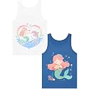 Girls Tank Tops Soft Pure Combed Cotton Tagless Cute Design 2-Pack 2T-16Y