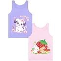Girls Tank Tops Soft Pure Combed Cotton Tagless Cute Design 2-Pack 2T-16Y