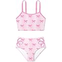 Girls Tankini Swimsuit 2 Piece Bathing Suit Twist Cross Back Cutout Swim Tank Top Floral Print Swimwear for 7-18Y