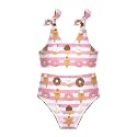 Girls Tankini Swimsuit 2 Piece Pink Unicorn Donuts Summer Beach Bikini Bathing Suit 3T
