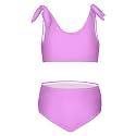Girls Tankini Swimsuit Bathing Suit Two Piece Bikini Summer Beach Swimwear with Adjustable Strap 3-12 Years Solid Color