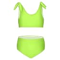 Girls Tankini Swimsuit Bathing Suit Two Piece Bikini Summer Beach Swimwear with Adjustable Strap 3-12 Years Solid Color