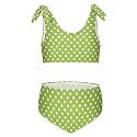 Girls Tankini Swimsuit Bathing Suit Two Piece Bikini Summer Beach Swimwear with Adjustable Strap 3-12 Years Solid Color