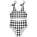 Girls Tankini Swimsuit Bathing Suit Two Piece Bikini Summer Beach Swimwear with Adjustable Strap 3-12 Years Solid Color