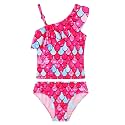 Girls Tankini Swimsuit Two Piece Bathing Suit Colorful Toddler Kids Ruffle Swimwear Adjustable Strap Summer Beach