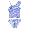 Girls Tankini Swimsuit Two Piece Bathing Suit Colorful Toddler Kids Ruffle Swimwear Adjustable Strap Summer Beach