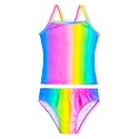 Girls Tankini Swimsuit Two Piece Bathing Suit Colorful Toddler Kids Ruffle Swimwear Adjustable Strap Summer Beach