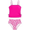 Girls Tankini Swimsuits Two Piece Bathing Suit Drawstring Swimwear Set for Girls 7-18 Years