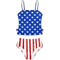Girls Tankini Swimsuits Two Piece Bathing Suit Drawstring Swimwear Set for Girls 7-18 Years