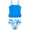 Girls Tankini Swimsuits Two Piece Bathing Suit Drawstring Swimwear Set for Girls 7-18 Years