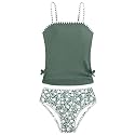 Girls Tankini Swimsuits Two Piece Bathing Suit Drawstring Swimwear Set for Girls 7-18 Years