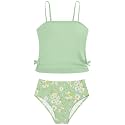 Girls Tankini Swimsuits Two Piece Bathing Suit Drawstring Swimwear Set for Girls 7-18 Years