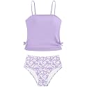 Girls Tankini Swimsuits Two Piece Bathing Suit Drawstring Swimwear Set for Girls 7-18 Years