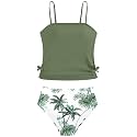 Girls Tankini Swimsuits Two Piece Bathing Suit Drawstring Swimwear Set for Girls 7-18 Years