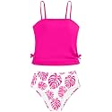 Girls Tankini Swimsuits Two Piece Bathing Suit Drawstring Swimwear Set for Girls 7-18 Years