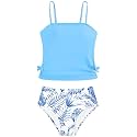 Girls Tankini Swimsuits Two Piece Bathing Suit Drawstring Swimwear Set for Girls 7-18 Years