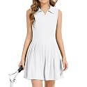 Girls Tennis Dress - Athletic Golf Outfit for Girls, Summer Workout Active Dress with Shorts Pockets