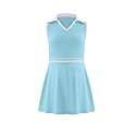 Girls Tennis Dress Golf Outfit Sleeveless Athletic Dresses Polo V Neck Sport Skirt with Pockets 4-13Y
