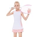 Girls Tennis Golf Dress Outfit Sleeveless Tank Top and Skorts Sets Sport Skirt with Shorts Pockets 3-12Y