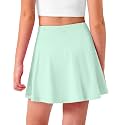 Girls Tennis Skirt with Pockets Pleated Athletic Skort Kids Golf Running School Uniform 2-in-1 Skirts Size 5-15Y