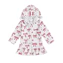 Girls Terry Cloth Swim Cover Up Zip Up Hooded Bathing Suit Coverup Wraps Rufled Kids Pool Beach Robe Cover-Up Dress