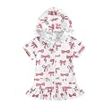 Girls Terry Cloth Swim Cover Up Zip Up Hooded Bathing Suit Coverup Wraps Rufled Kids Pool Beach Robe Cover-Up Dress