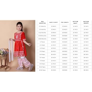 Girls Traditional Embroidered Kurta Palazzo Set Green