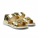 -Girls Trendy Sandals with Holographic Floral Strap