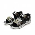 -Girls Trendy Sandals with Holographic Floral Strap