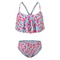 Girls Two Piece Swimsuits Bikini Bathing Suit for Kids Hawaiian Swimwear Set 3-16 Years