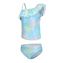 Girls Two Piece Swimsuits Hawaiian Ruffle Tankini Swimwear Bathing Suit Set