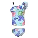Girls Two Piece Swimsuits Hawaiian Ruffle Tankini Swimwear Bathing Suit Set