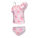 Girls Two Piece Swimsuits Hawaiian Ruffle Tankini Swimwear Bathing Suit Set