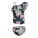 Girls Two Piece Swimsuits Hawaiian Ruffle Tankini Swimwear Bathing Suit Set