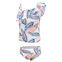 Girls Two Piece Swimsuits Hawaiian Ruffle Tankini Swimwear Bathing Suit Set