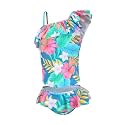 Girls Two Piece Swimsuits Hawaiian Ruffle Tankini Swimwear Bathing Suit Set