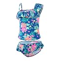 Girls Two Piece Swimsuits Hawaiian Ruffle Tankini Swimwear Bathing Suit Set