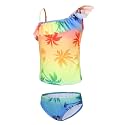Girls Two Piece Swimsuits Hawaiian Ruffle Tankini Swimwear Bathing Suit Set