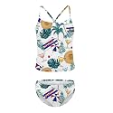 Girls Two Piece Tankini Swimsuit Hawaiian Ruffle Swimwear Bathing Suit Set