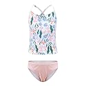 Girls Two Piece Tankini Swimsuit Hawaiian Ruffle Swimwear Bathing Suit Set