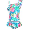 Girls Two Piece Tankini Swimsuit Hawaiian Ruffle Swimwear Bathing Suit Set