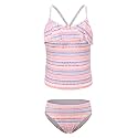 Girls Two Piece Tankini Swimsuit Hawaiian Ruffle Swimwear Bathing Suit Set