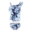 Girls Two Piece Tankini Swimsuit Hawaiian Ruffle Swimwear Bathing Suit Set