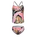 Girls Two Piece Tankini Swimsuits Hawaiian Ruffle Bathing Suit Summer Beach Swimwear Set