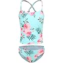 Girls Two Piece Tankini Swimsuits Hawaiian Ruffle Bathing Suit Summer Beach Swimwear Set