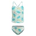 Girls Two Piece Tankini Swimsuits Hawaiian Ruffle Bathing Suit Summer Beach Swimwear Set