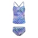 Girls Two Piece Tankini Swimsuits Hawaiian Ruffle Bathing Suit Summer Beach Swimwear Set