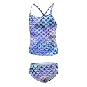 Girls Two Piece Tankini Swimsuits Rainbow Striped Bathing Suit Swim Suit