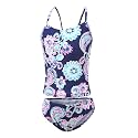 Girls Two Piece Tankini Swimsuits Rainbow Striped Bathing Suit Swim Suit