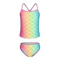 Girls Two Piece Tankini Swimsuits Tie Dye Bathing Suit Kids Hawaiian Swimwear Set 3-16 Years